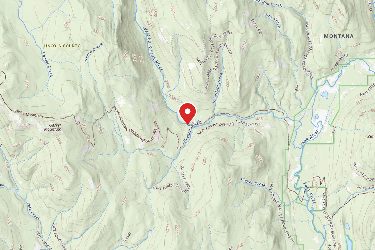 Kootenai Dispersed Campsite PNT04 RD5857 SITE A