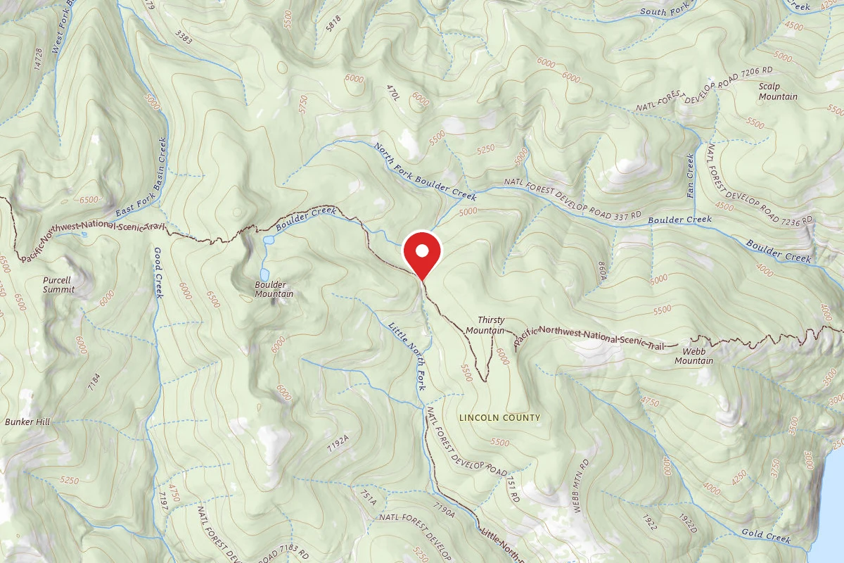 Kootenai Dispersed Campsite PNT01 RD7183 SITE A