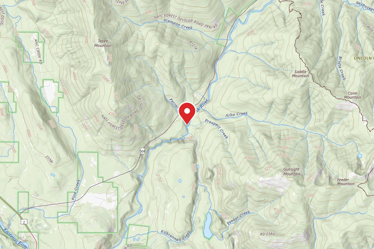 Kootenai Dispersed Campsite RD 2370 SITE 1
