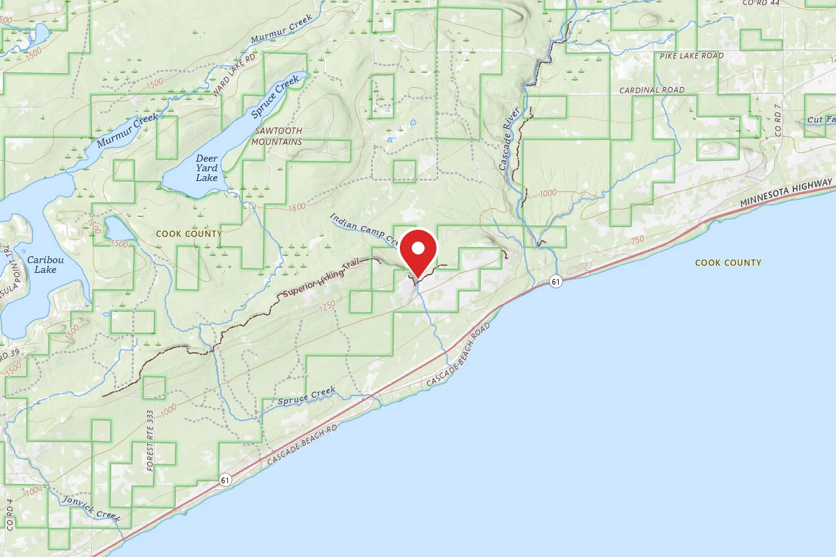 Camp Creek (formerly Indian Camp Creek), Superior Hiking Trail