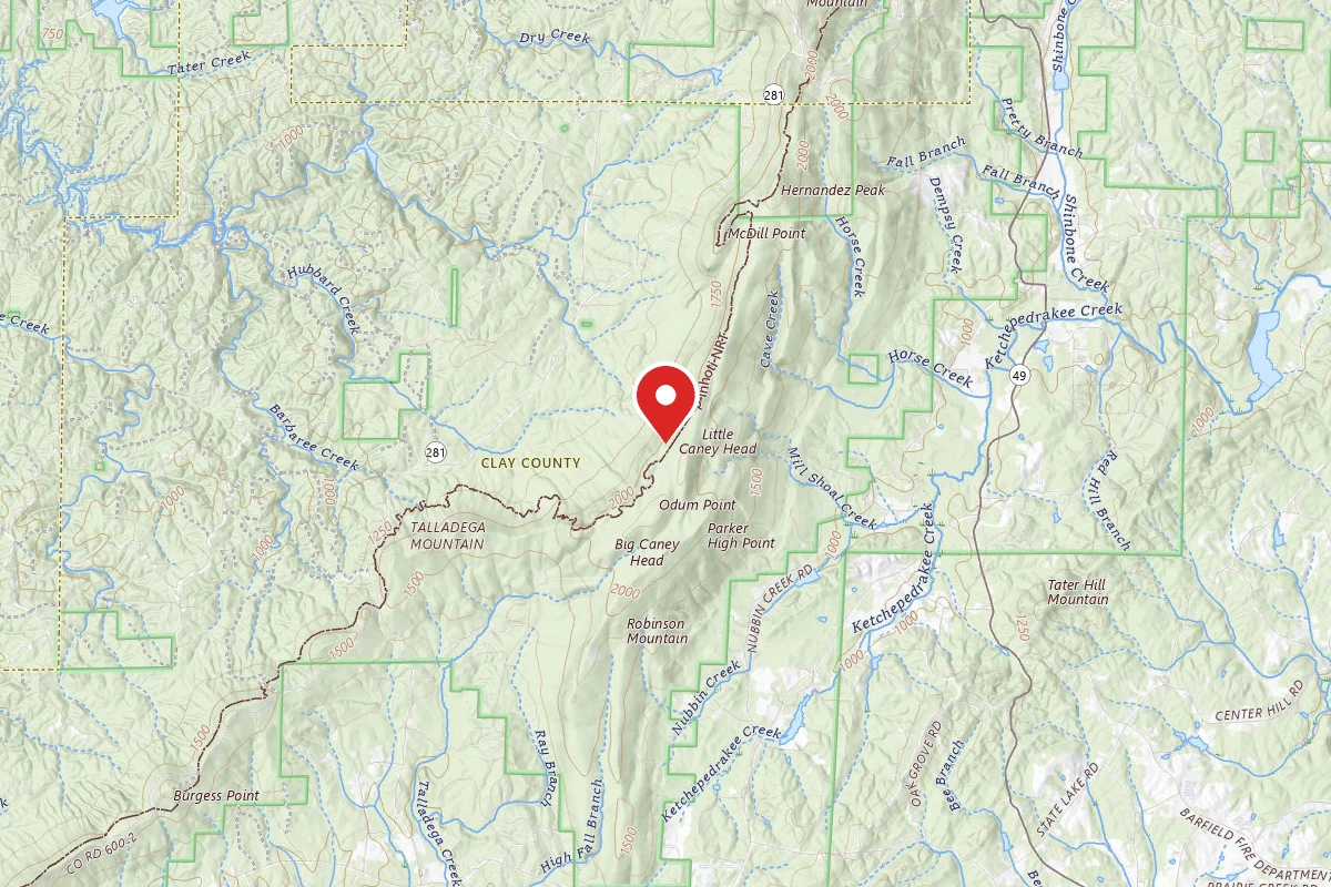 Pinhoti Backcountry Campground near Odum Trail