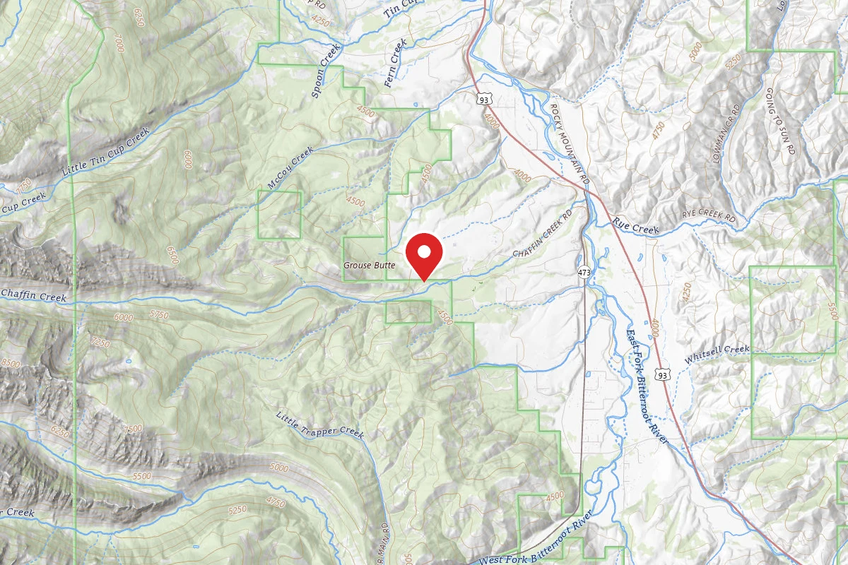 4 or 5 dispersed sites along Chaffin Creek road
