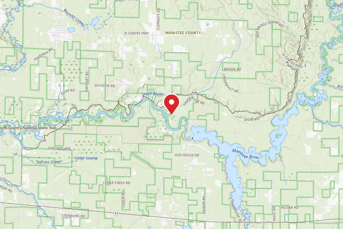 Manistee National Forest Sawdust Hole River Access