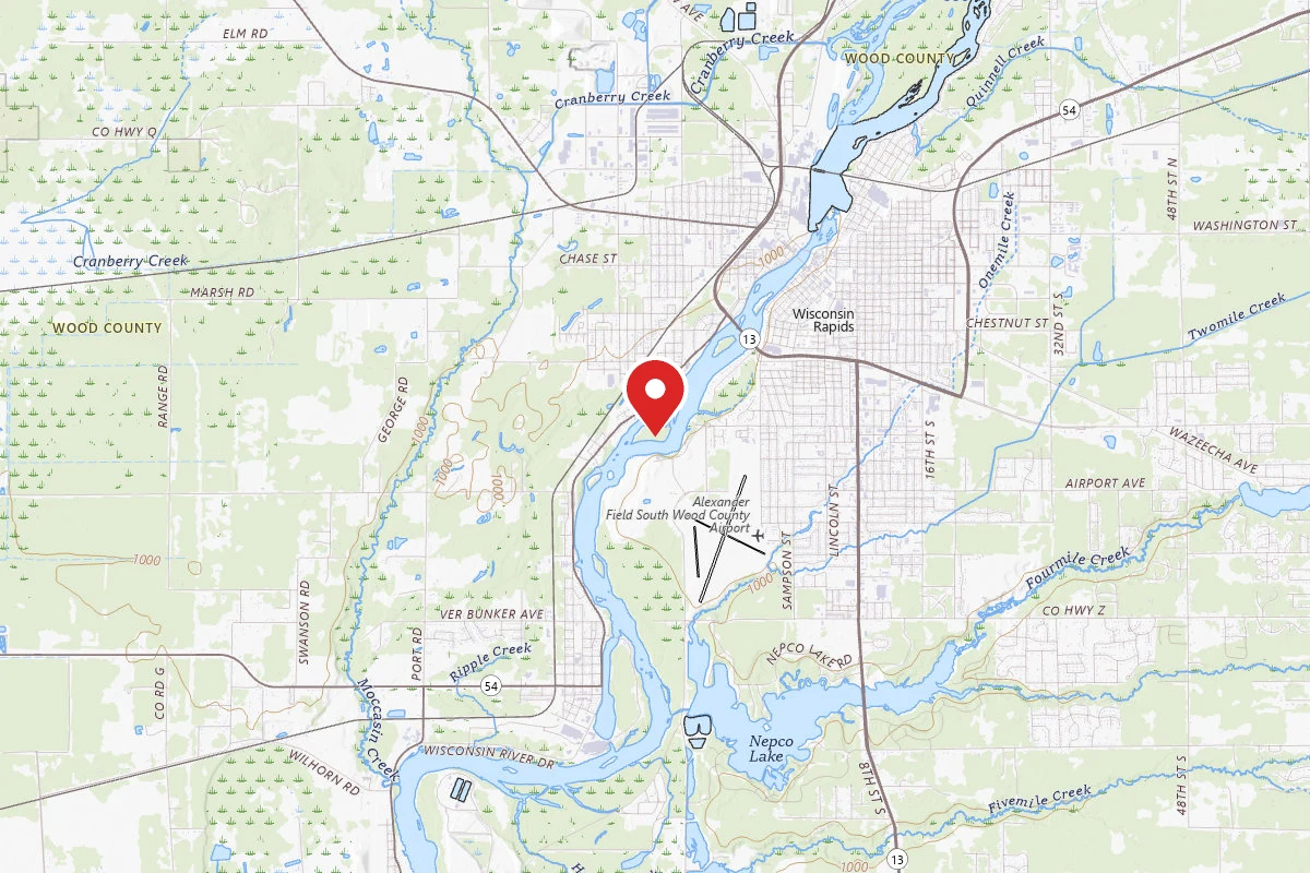 Wisconsin River islands in Wisconsin Rapids