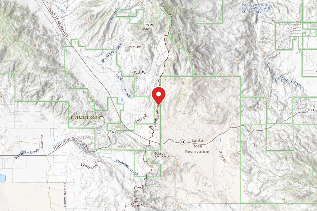 Dispersed Site near 33.5822, -116.5712