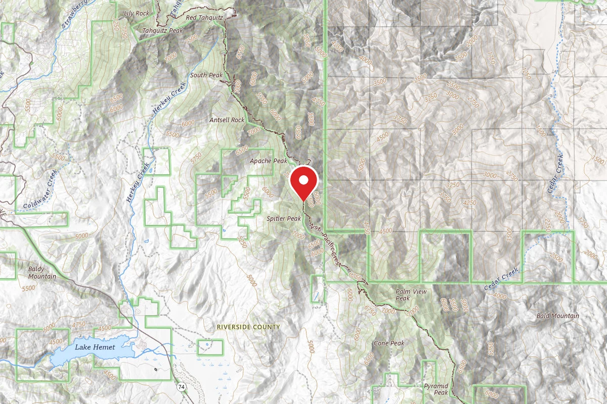 Dispersed Site near 33.7079, -116.6219