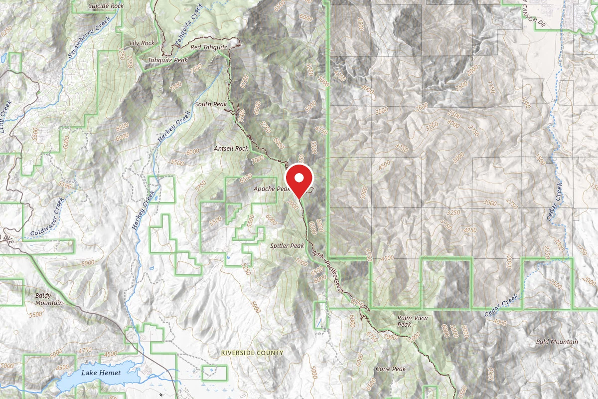 Dispersed Site near 33.7165, -116.6245