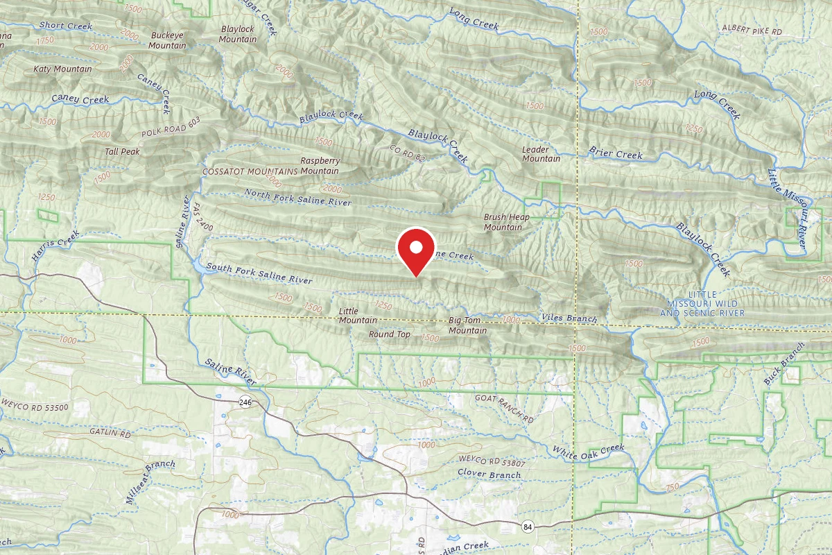 Dispersed Site near 34.3597, -93.9749