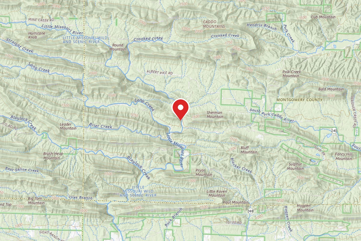 Dispersed Site near 34.3877, -93.8797