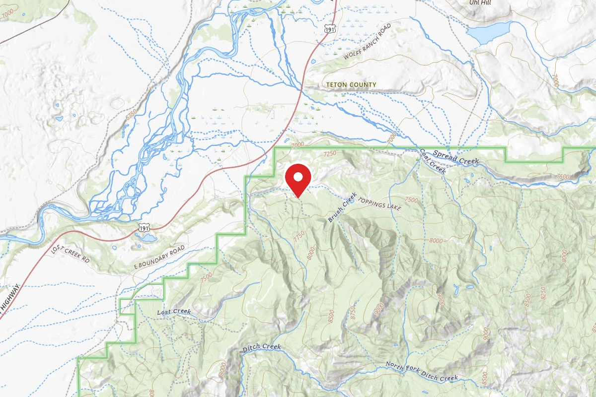 Dispersed Site near 43.7640, -110.5395