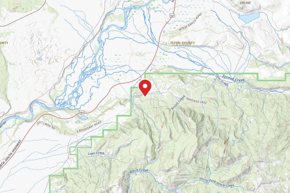 Dispersed Site near 43.7649, -110.5477