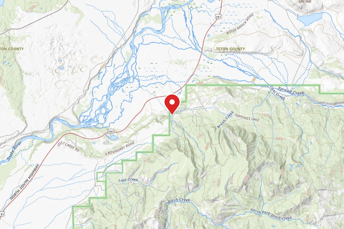 Dispersed Site near 43.7641, -110.5561