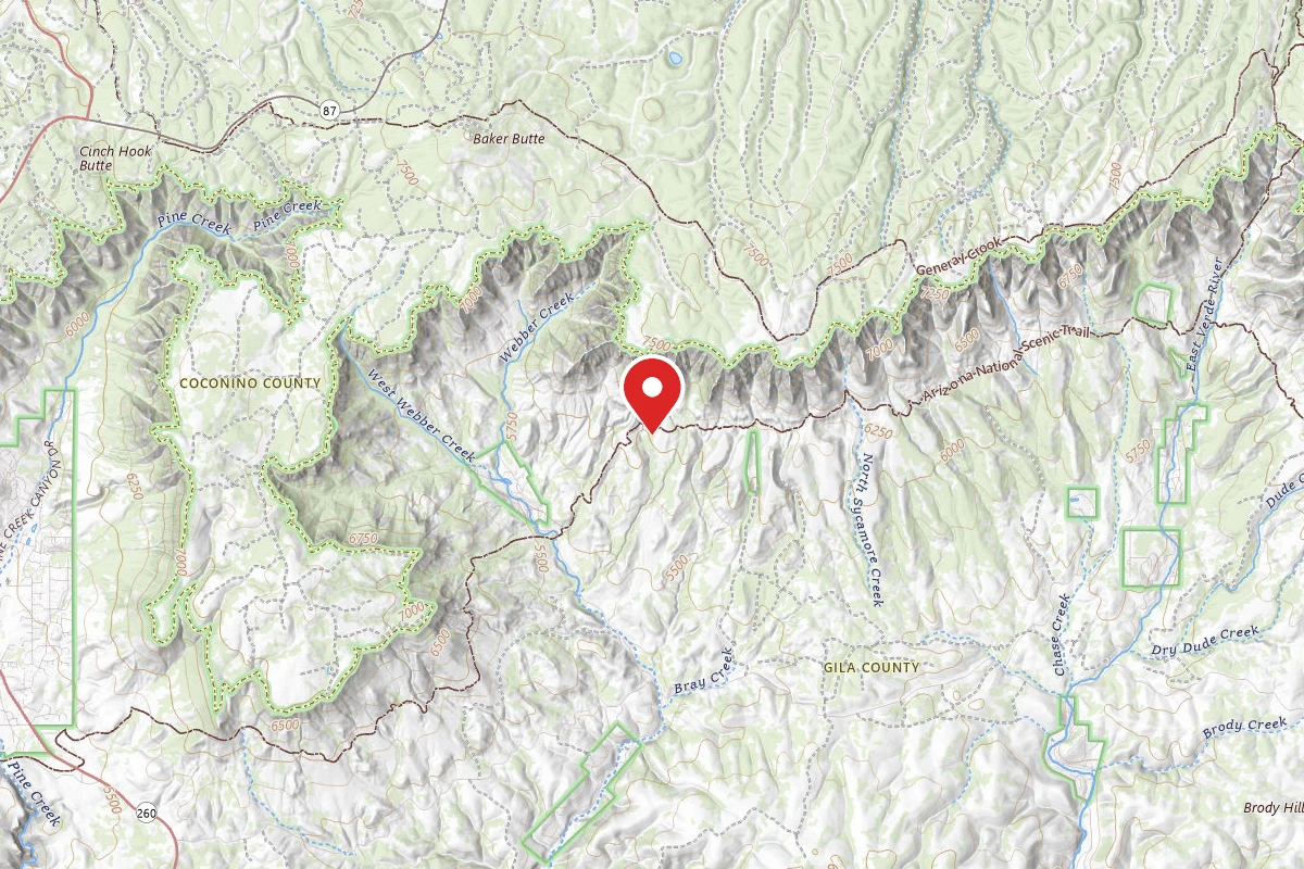 Dispersed Site near 34.4131, -111.3496