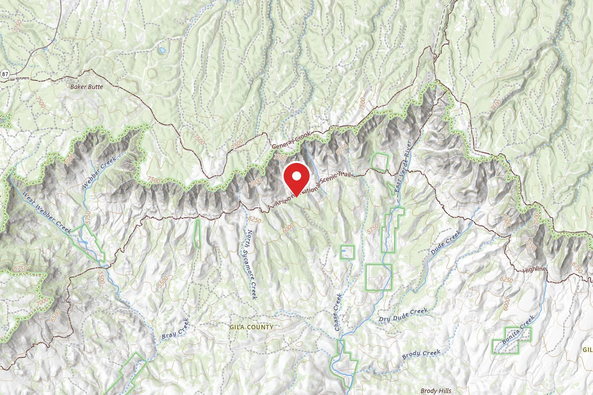 Dispersed Site near 34.4199, -111.2992
