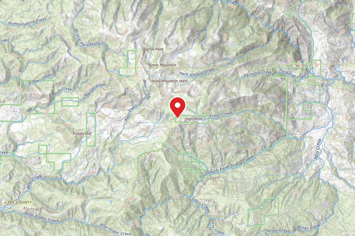 Dispersed Site near 39.3606, -122.7428