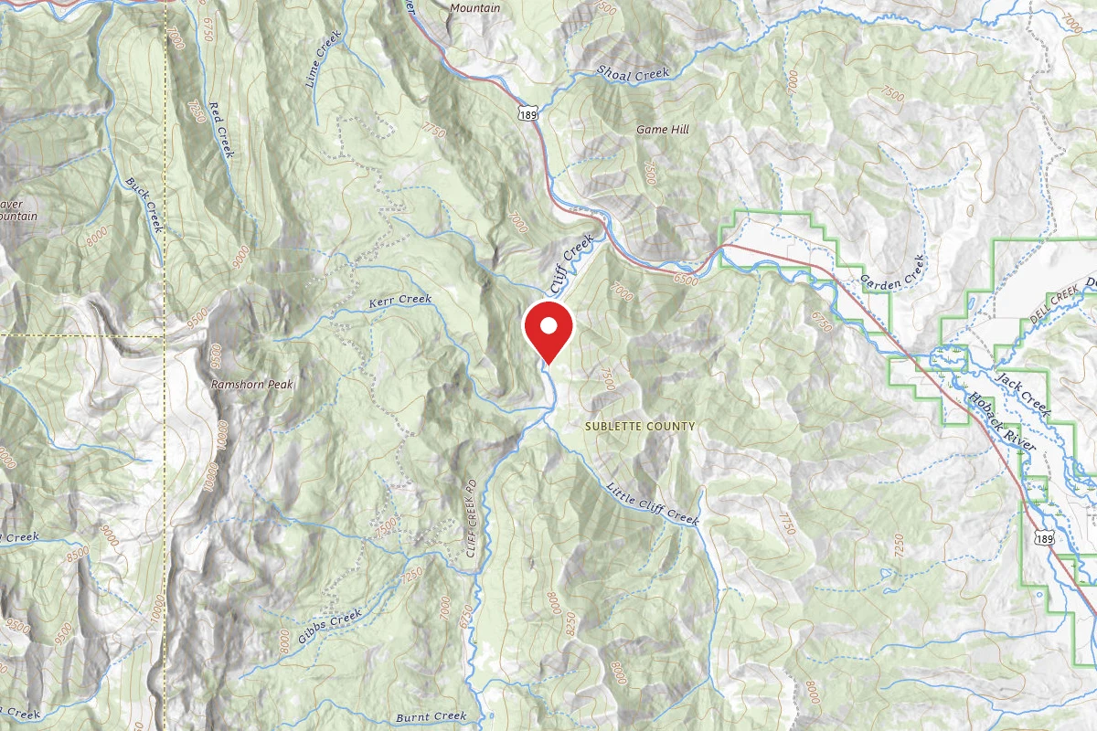 Dispersed camping along Cliff Creek in Bridger-Teton National Forest