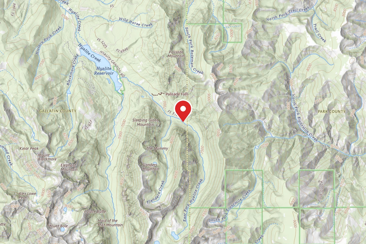 Custer Gallatin Dispersed Campsite FR 3163 EAST FORK HYALITE CK TH 060