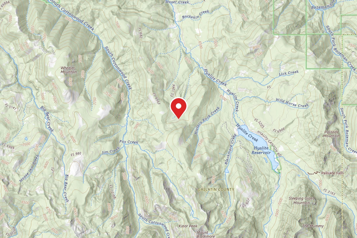 Custer Gallatin Dispersed Campsite FR 1046 ROCK OUTCROP NIGHT USE AREA 131
