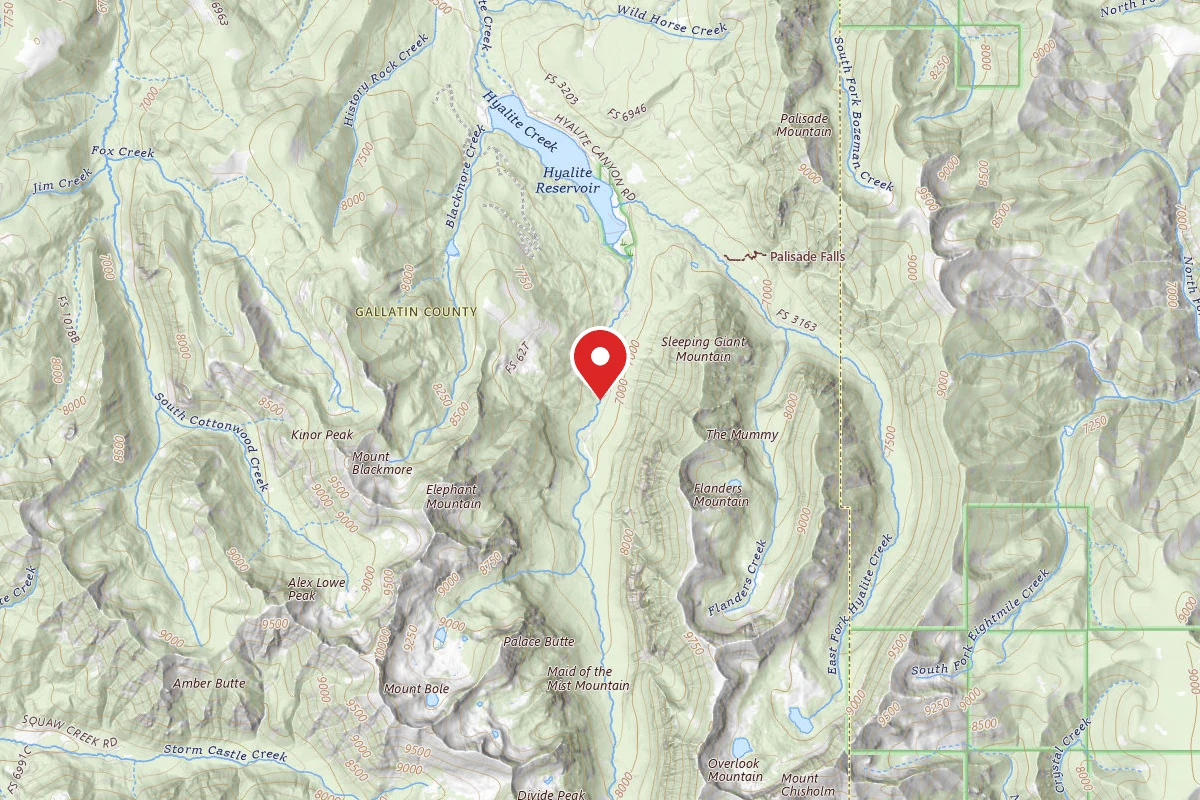 Custer Gallatin Dispersed Campsite FR 62 UPPER HYALITE CREEK ROAD 068B