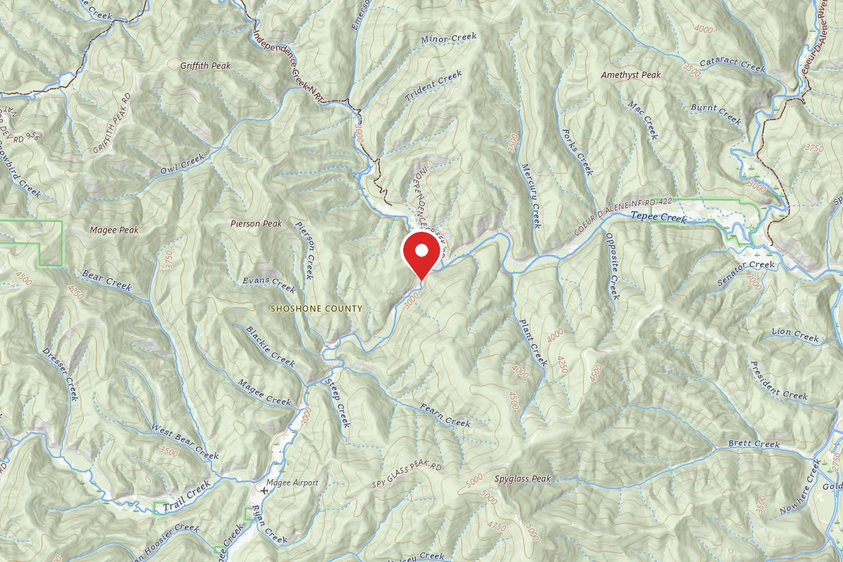Idaho Panhandle Dispersed Campsite FIRE PREV. DISP. SITE #198