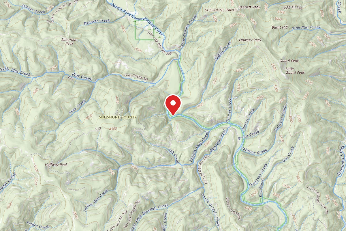 Idaho Panhandle Dispersed Campsite FIRE PREV. DISP. SITE #172A