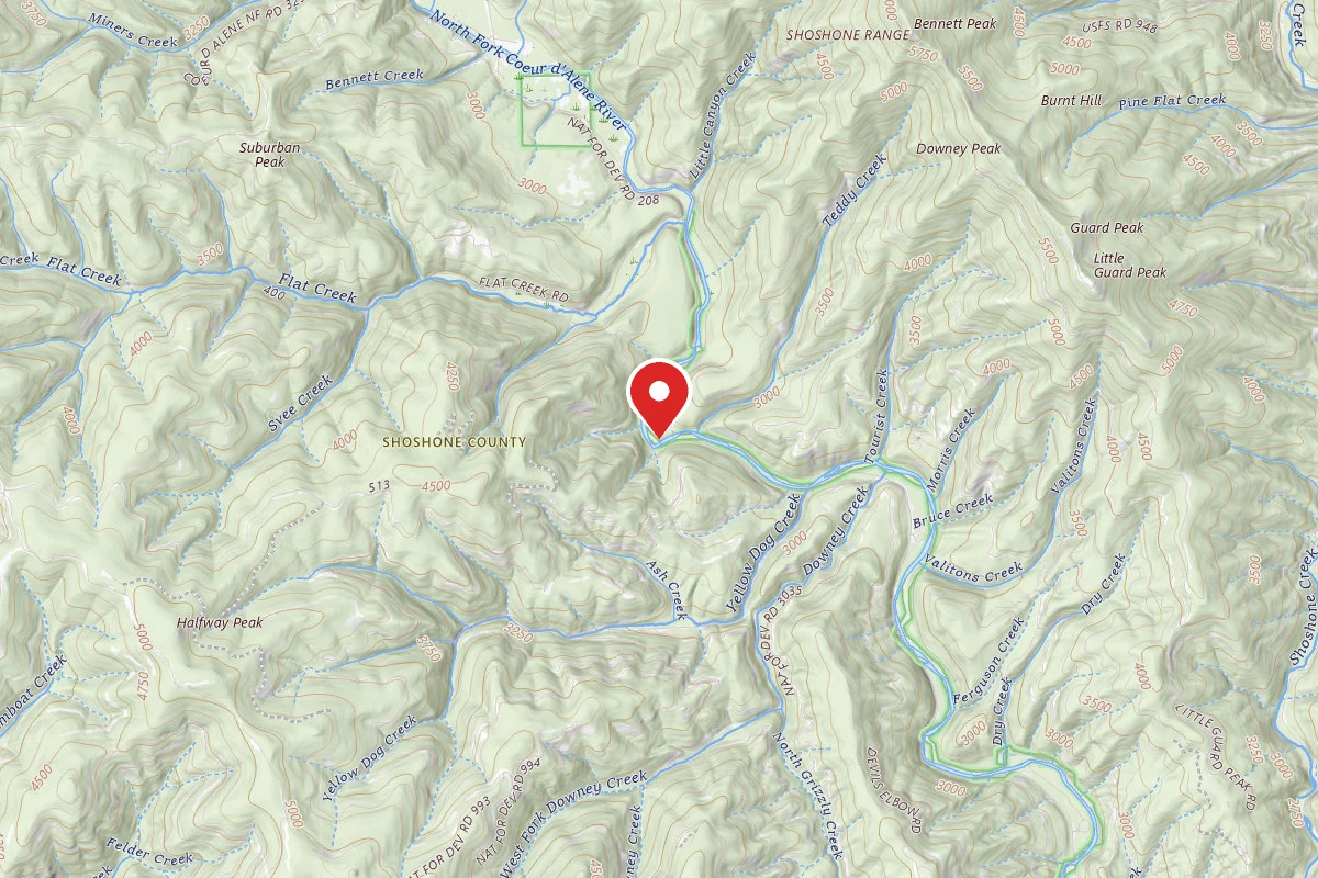 Idaho Panhandle Dispersed Campsite FIRE PREV. DISP. SITE #172D