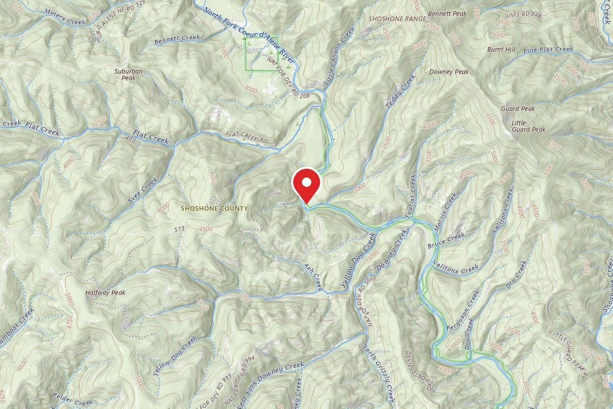Idaho Panhandle Dispersed Campsite FIRE PREV. DISP. SITE #172F