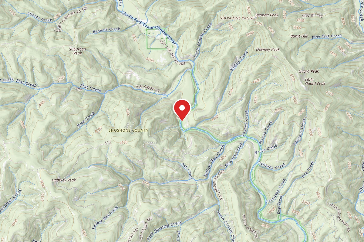 Idaho Panhandle Dispersed Campsite FIRE PREV. DISP. SITE #172I