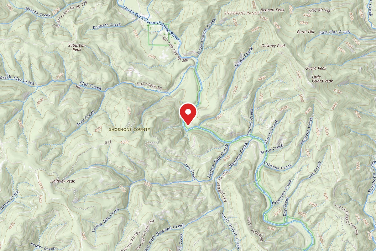 Idaho Panhandle Dispersed Campsite FIRE PREV. DISP. SITE #172N