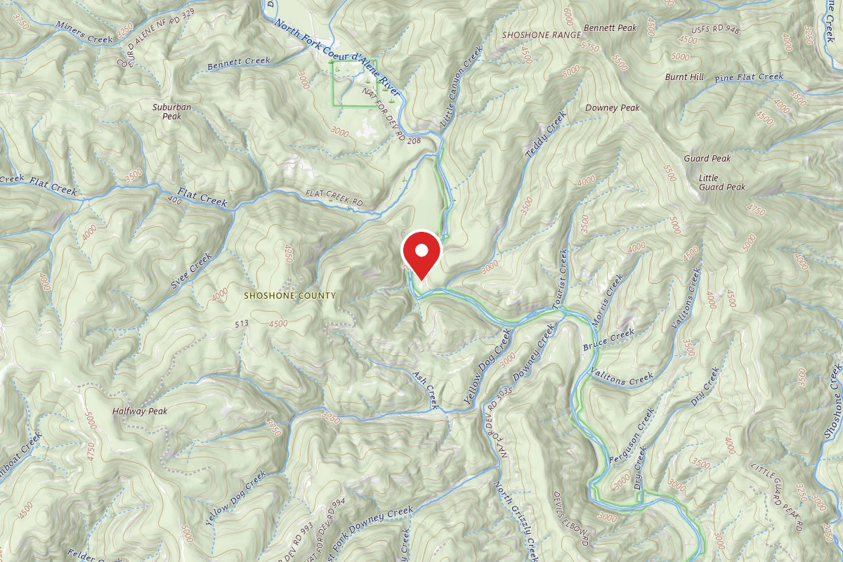 Idaho Panhandle Dispersed Campsite FIRE PREV. DISP. SITE #172P