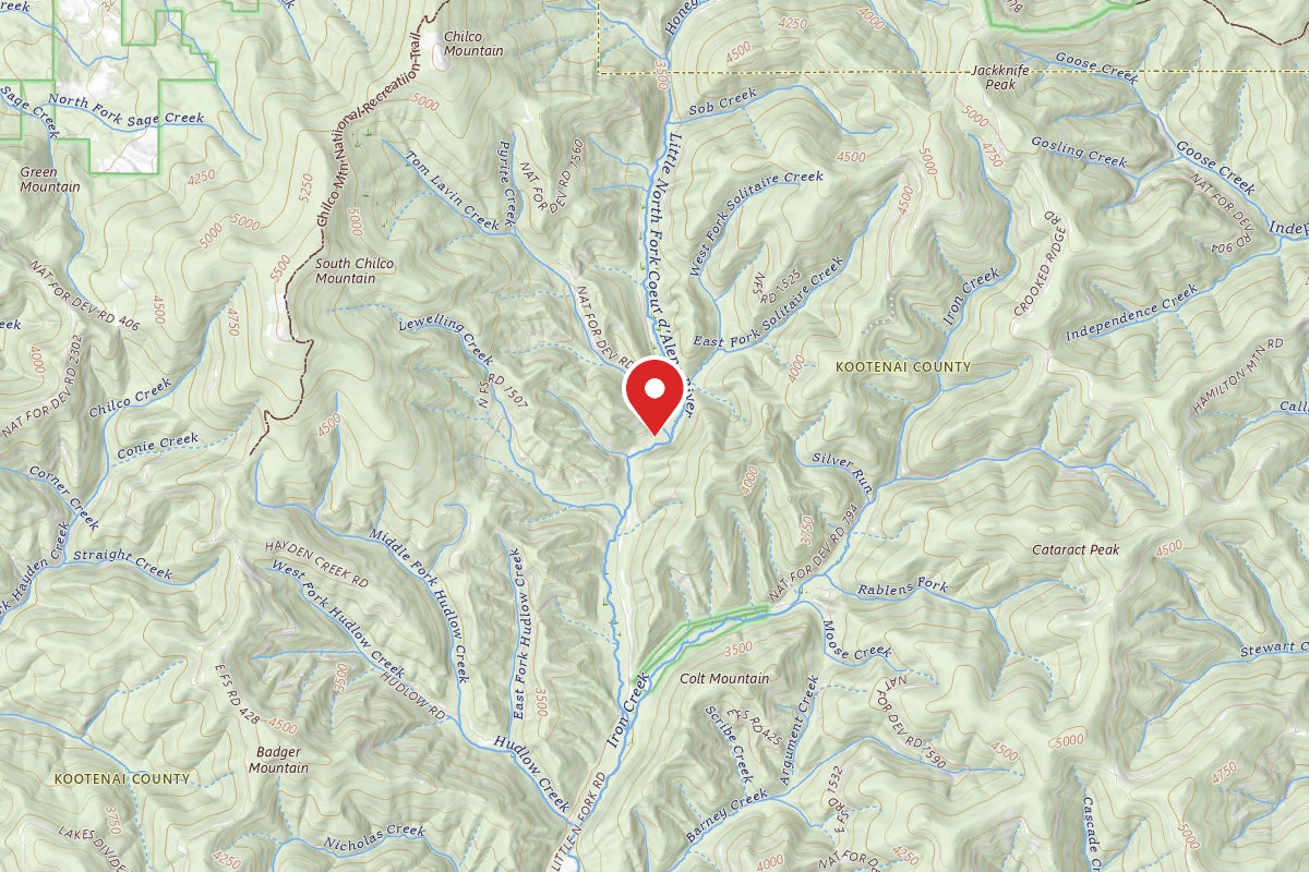 Idaho Panhandle Dispersed Campsite FIRE PREVENTION DISP. SITE #87