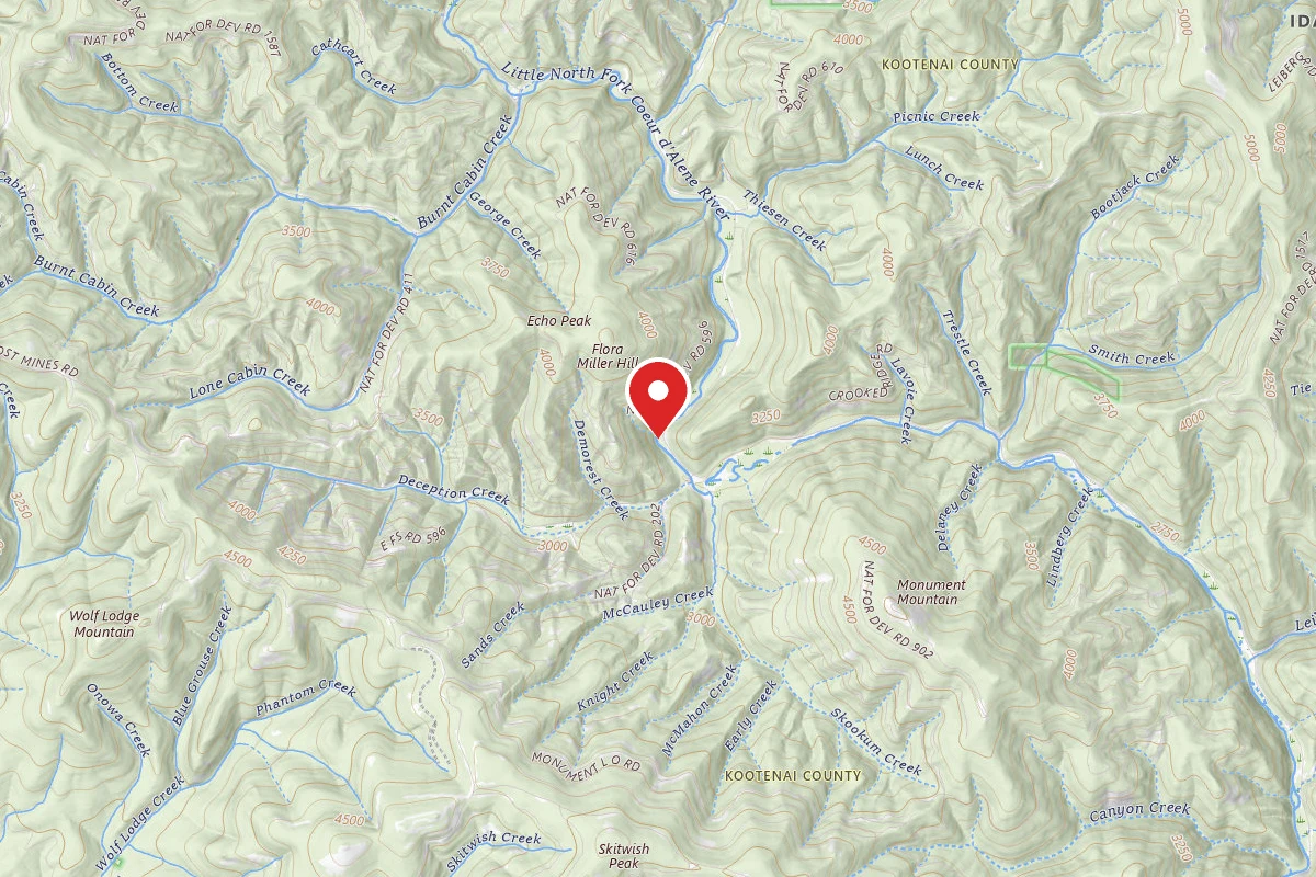 Idaho Panhandle Dispersed Campsite FIRE PREV. DISP. SITE #42C