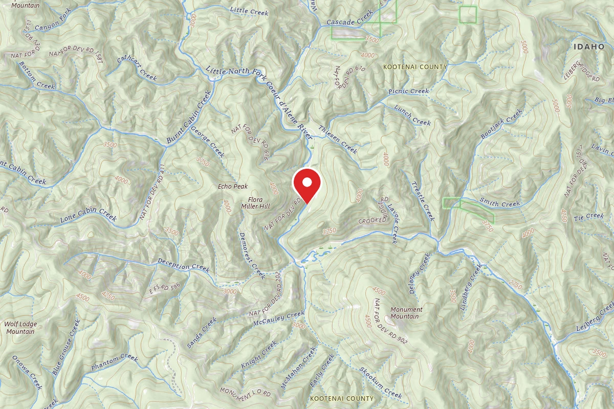 Idaho Panhandle Dispersed Campsite 209 ROAD MM 20.7