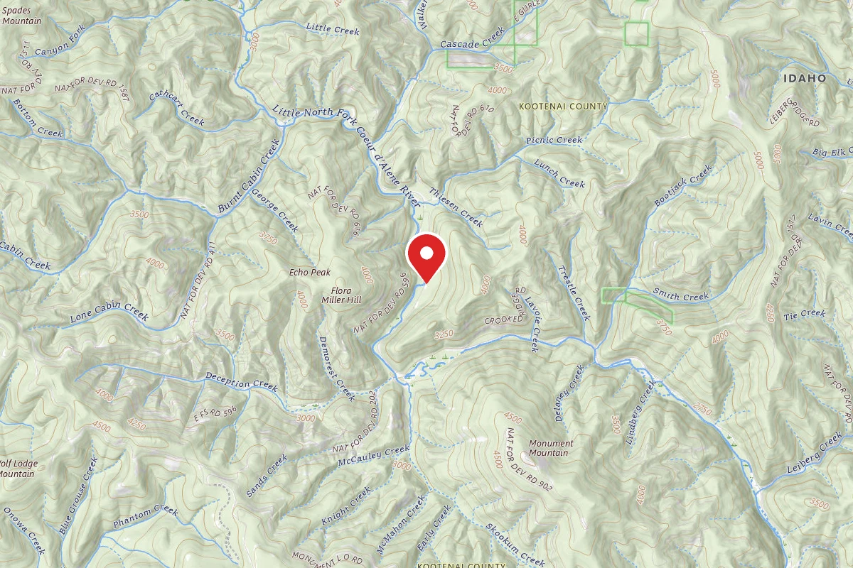 Idaho Panhandle Dispersed Campsite FIRE PREVENTION DISP. SITE #44
