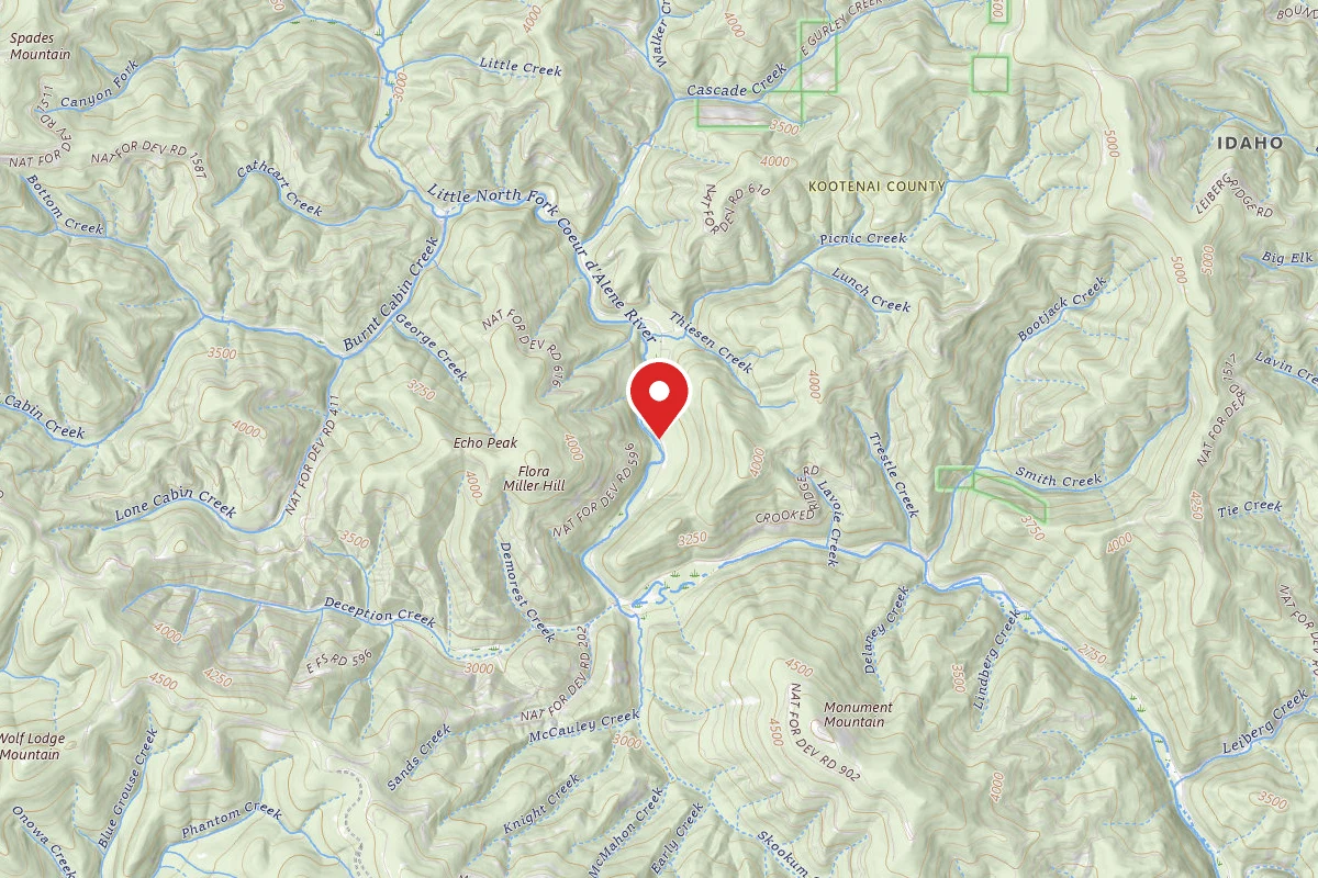 Idaho Panhandle Dispersed Campsite FIRE PREVENTION DISP. SITE #45