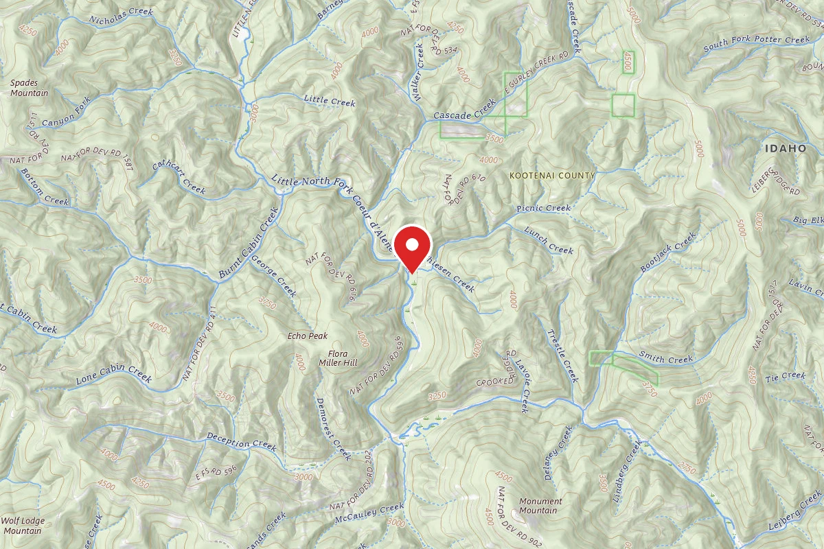 Idaho Panhandle Dispersed Campsite FIRE PREVENTION DISP. SITE #46