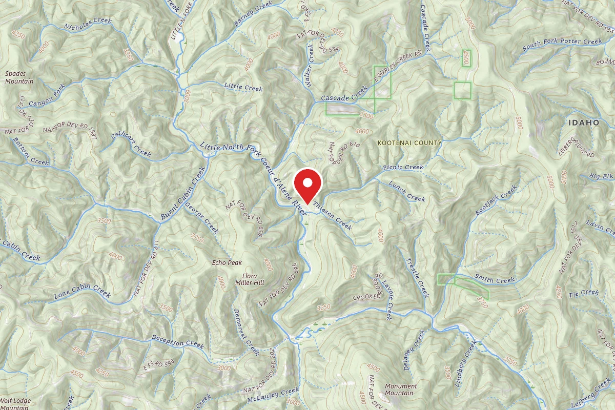 Idaho Panhandle Dispersed Campsite FIRE PREV. DISP. SITE #49A