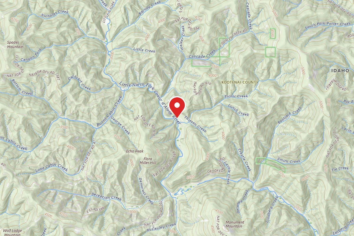 Idaho Panhandle Dispersed Campsite FIRE PREVENTION DISP. SITE #50