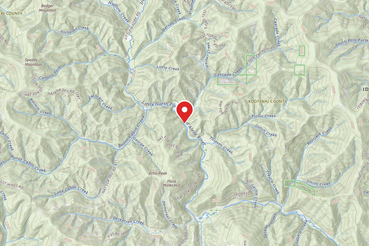 Idaho Panhandle Dispersed Campsite FIRE PREVENTION DISP. SITE #52