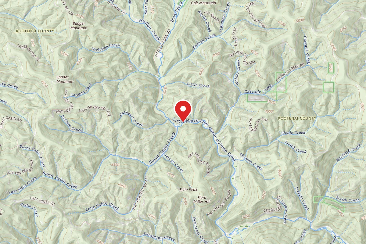 Idaho Panhandle Dispersed Campsite FIRE PREVENTION DISP. SITE #62