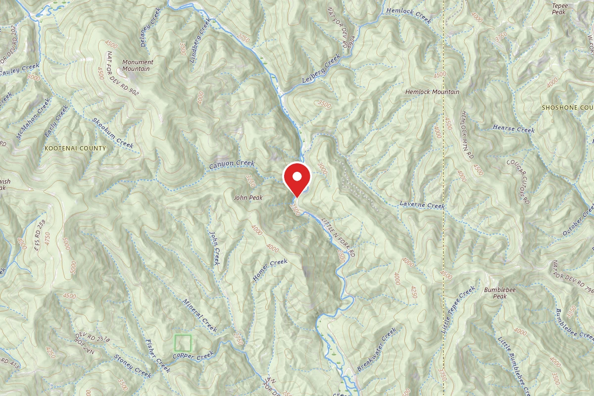 Idaho Panhandle Dispersed Campsite FIRE PREVENTION DISP. SITE #25