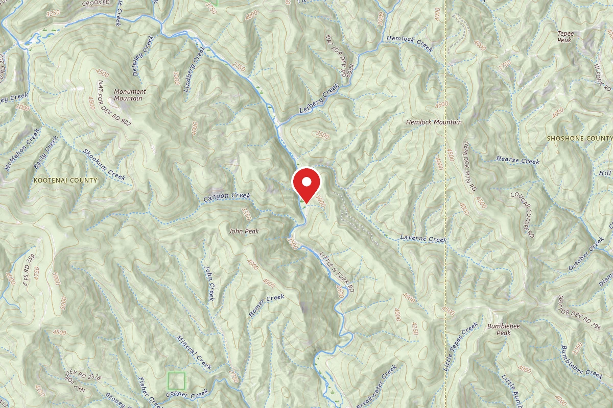 Idaho Panhandle Dispersed Campsite FIRE PREVENTION DISP. SITE #26