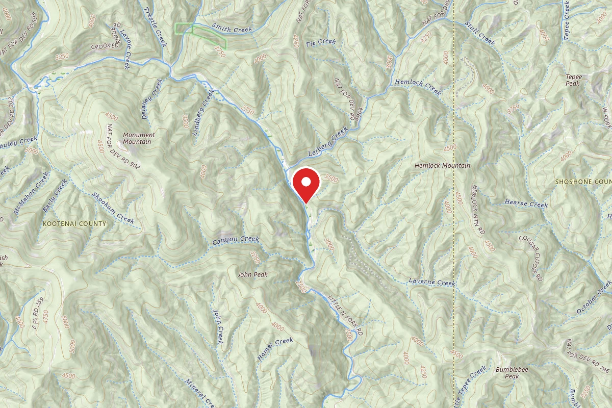 Idaho Panhandle Dispersed Campsite FIRE PREVENTION DISP. SITE #28