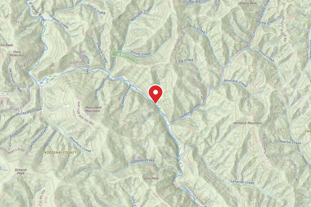 Idaho Panhandle Dispersed Campsite FIRE PREV. DISP. SITE #32B