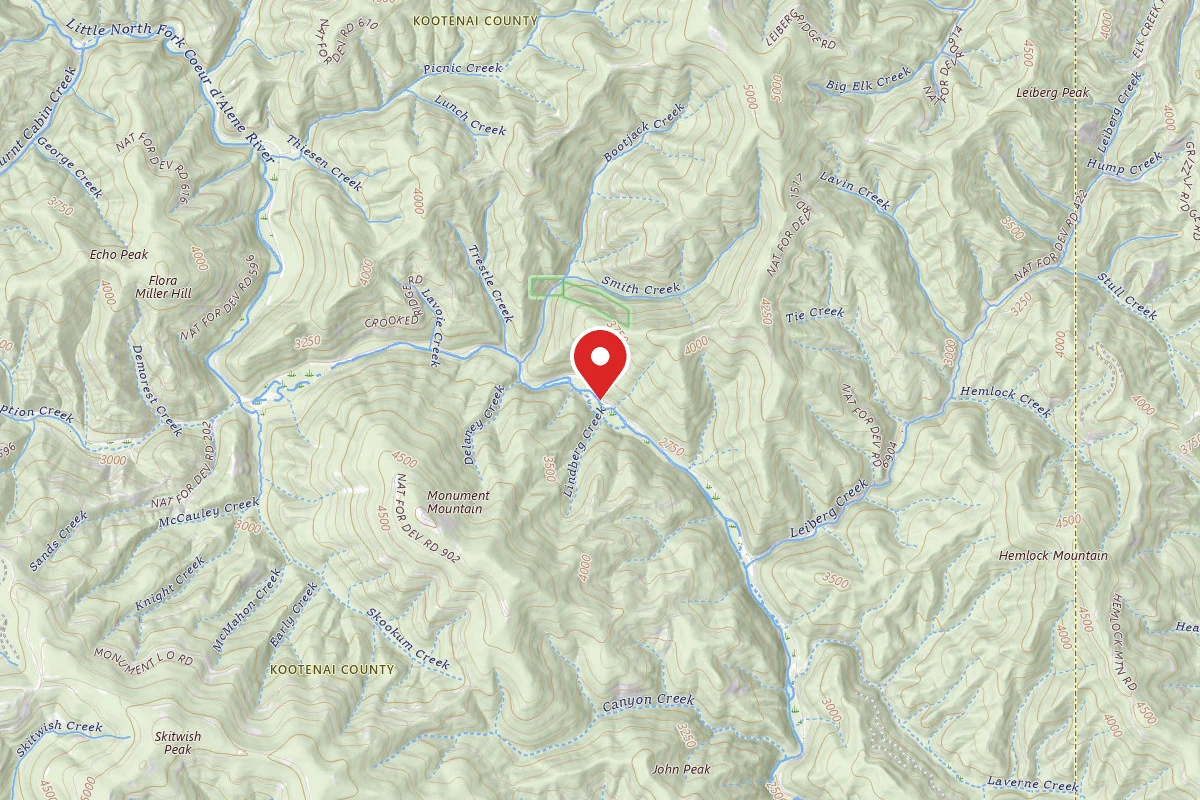 Idaho Panhandle Dispersed Campsite ROAD 209 MM 16.7