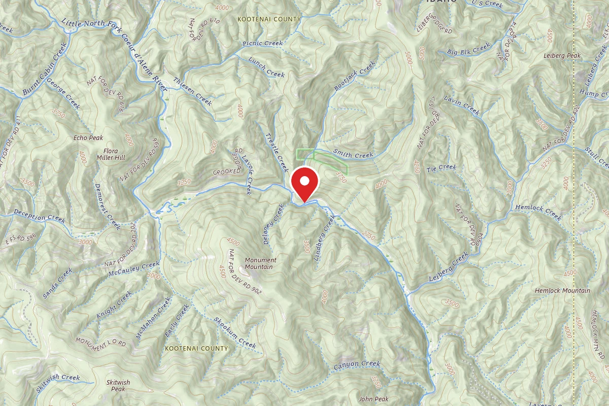 Idaho Panhandle Dispersed Campsite FIRE PREVENTION DISP. SITE #35