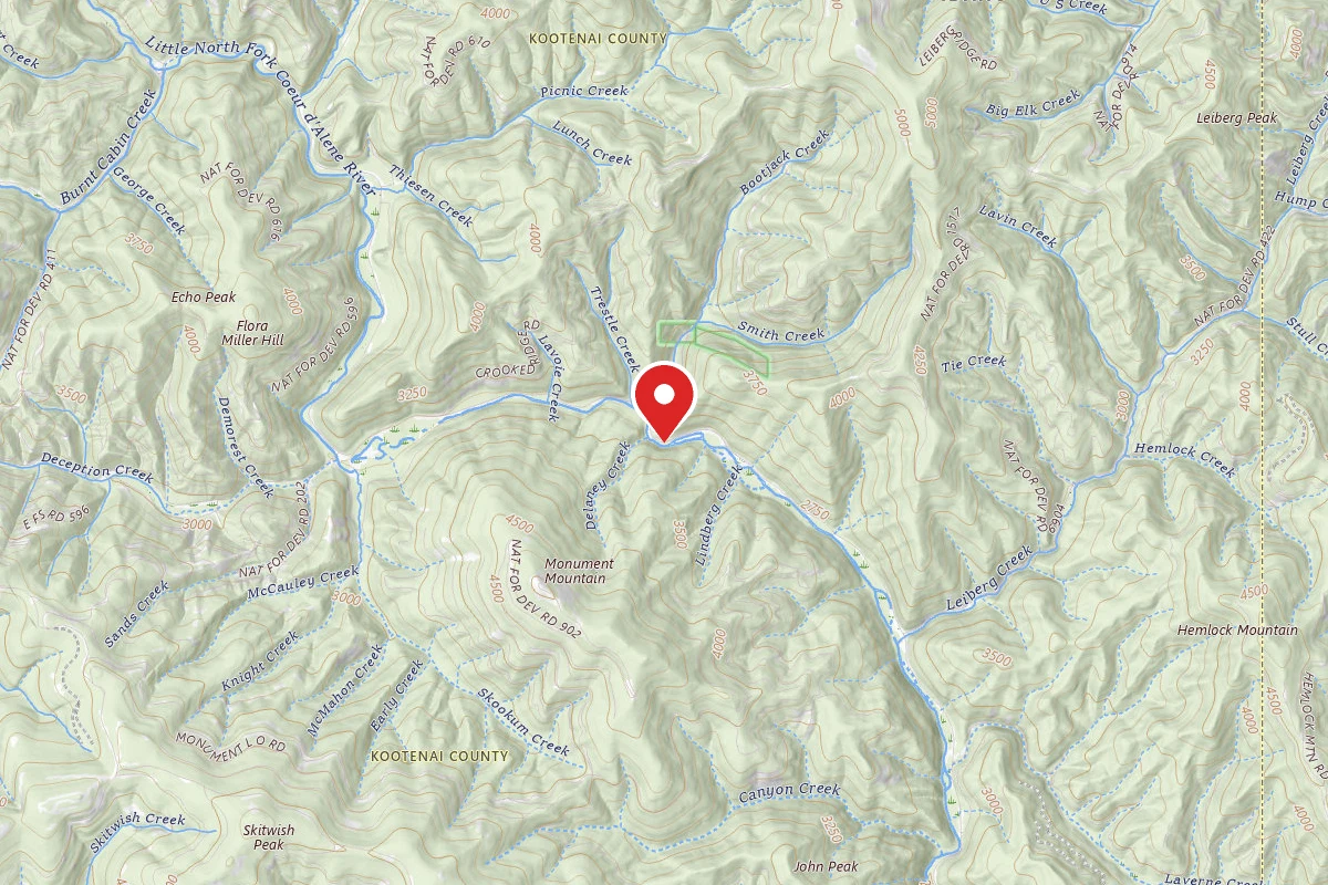 Idaho Panhandle Dispersed Campsite FIRE PREVENTION DISP. SITE #36