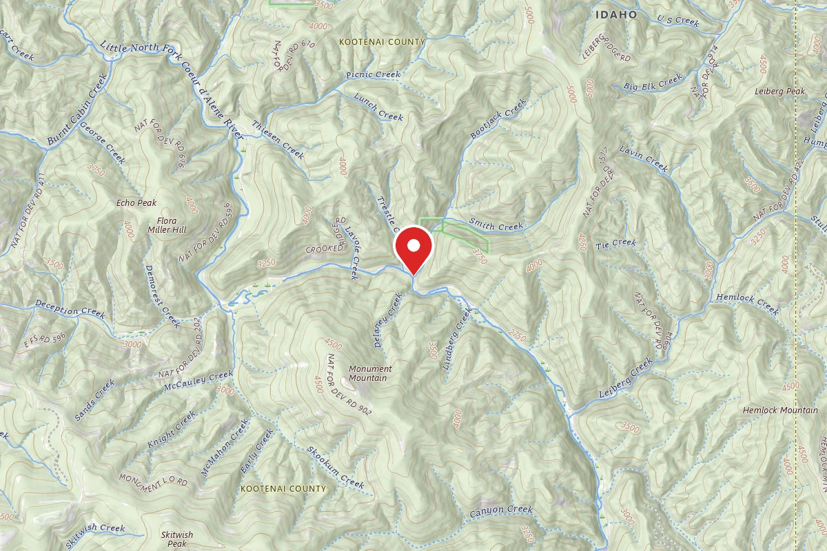 Idaho Panhandle Dispersed Campsite FIRE PREVENTION DISP. SITE #38