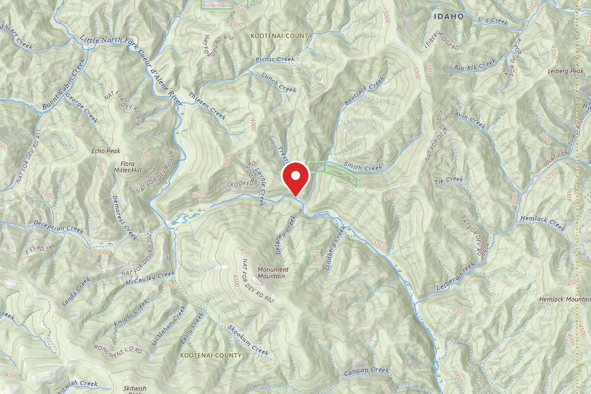 Idaho Panhandle Dispersed Campsite FIRE PREVENTION DISP. SITE #39