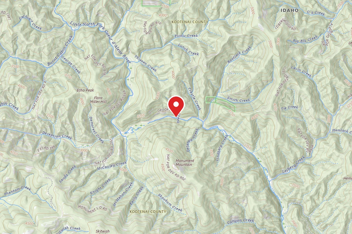 Idaho Panhandle Dispersed Campsite FIRE PREVENTION DISP. SITE #40